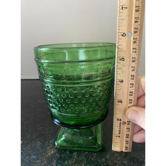 Napco 7" H Green Hobnail Thumbprint Footed Planter, Cleveland, Ohio, #1180 - Picture 3 of 6